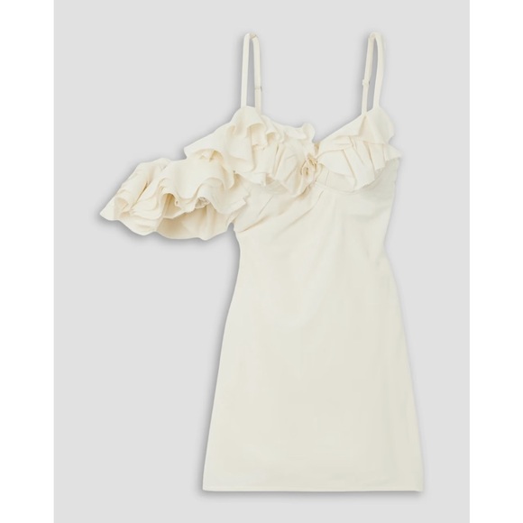 Jacquemus Duna Ruffled Wool-Blend Mini Dress - FR36 (US 4) - Picture 2 of 6